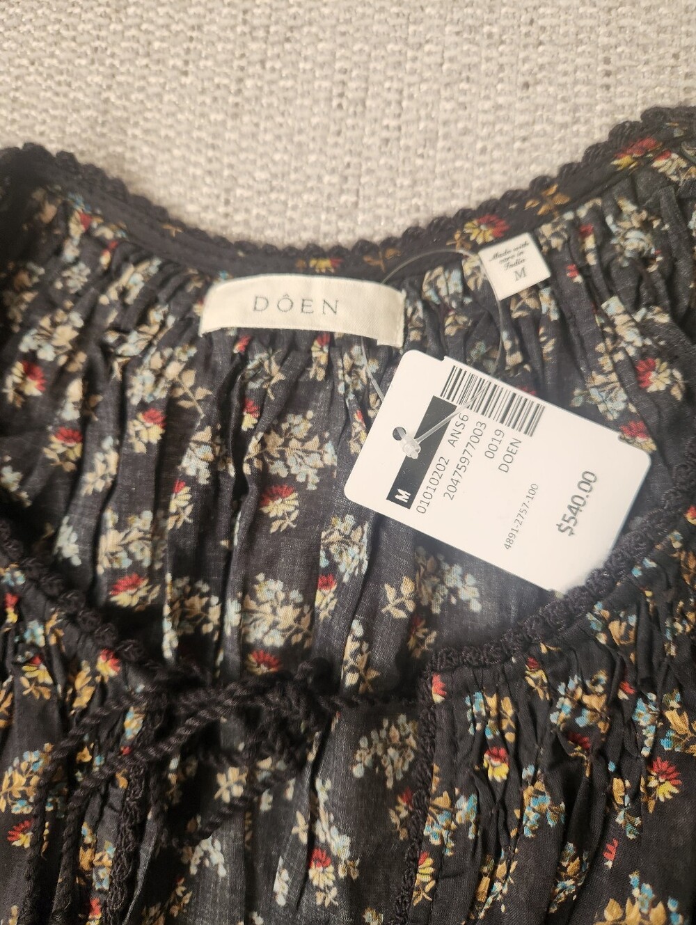 DOEN Delfina Smocked Midi Dress In Floral Print - Picture 3 of 5